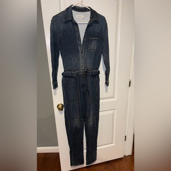 New! Rag & Bone Miramar Printed French Cotton-terry Jumpsuit 💙 XS - Picture 9 of 11